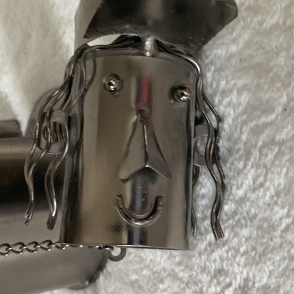 Silver Sculptural Wine Bottle Holder Bar Accessory - Picture 4 of 5